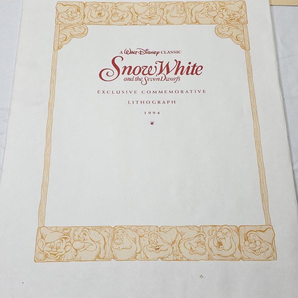 Vintage Snow White and the Seven Dwarfs - 1994 Lithograph Print - Walt Disney - Picture 3 of 9